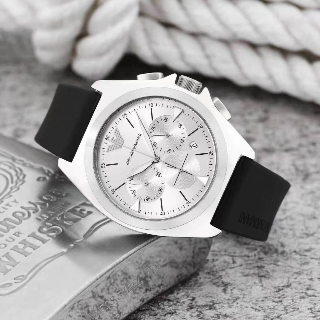 Mens Emporio Armani Watch Silicon Belt Gents (SG327)