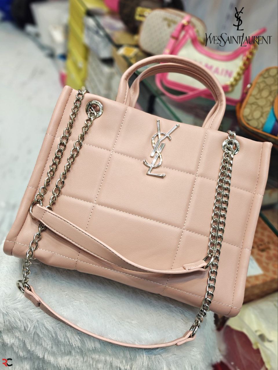 Premium High Quality Genuine Patent Leather Versace Bag (Pink)