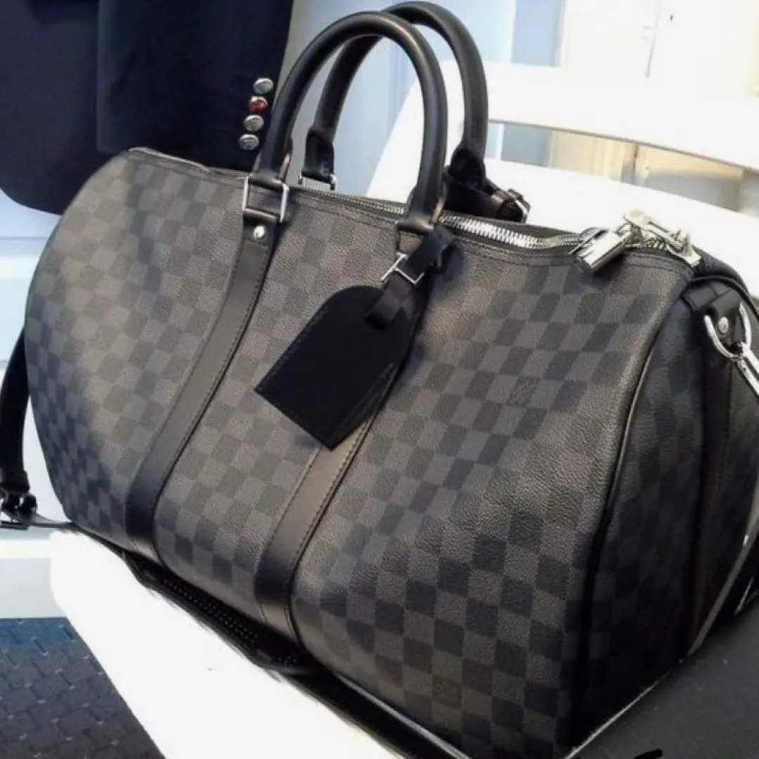 Louis Vuitton Black Grid Duffle Bag