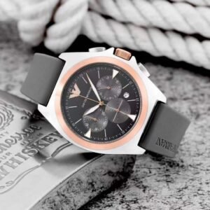 Mens Emporio Armani Watch Silicon Belt Gents (SG322)