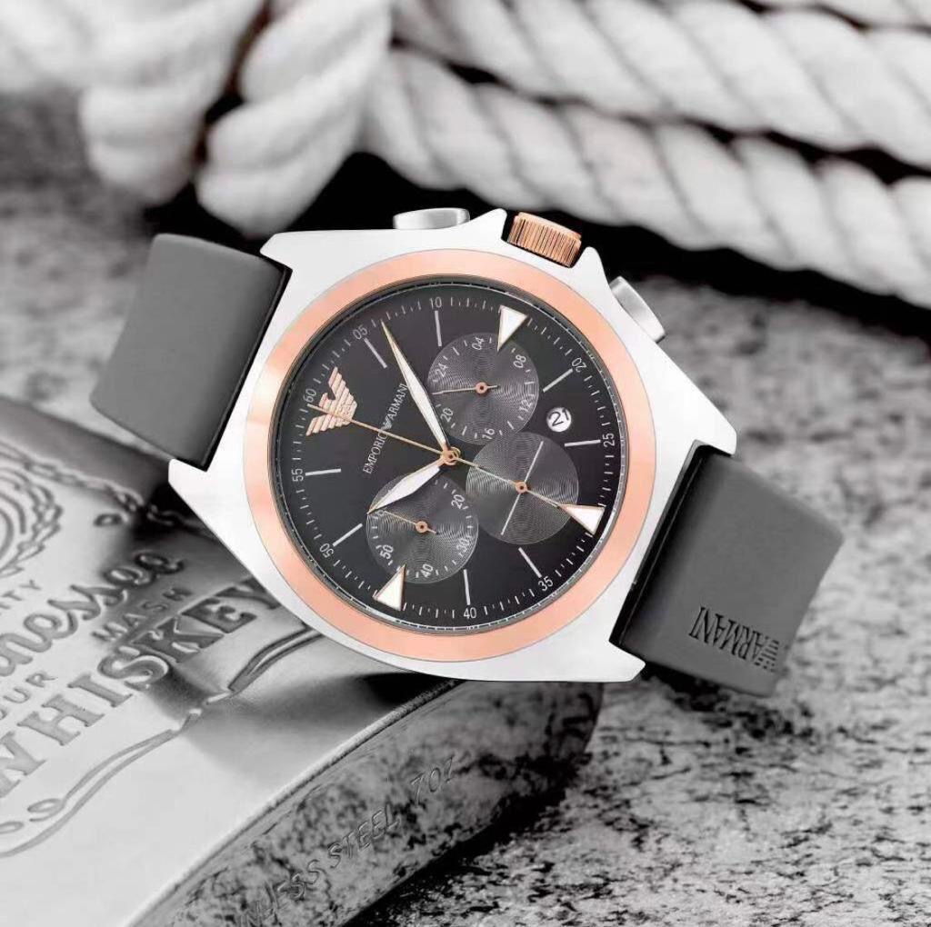 Mens Emporio Armani Watch Silicon Belt Gents (SG322)