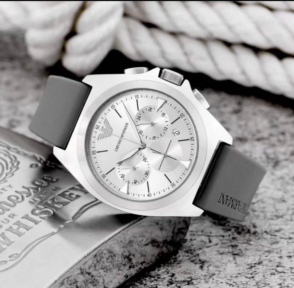 Mens Emporio Armani Watch Silicon Belt Gents (SG326)