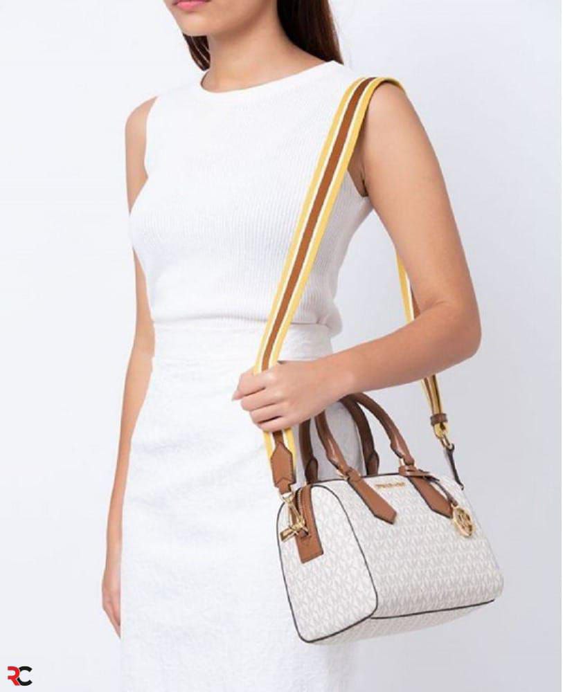 Michael Kors MK Boston Sling Hand Bag White