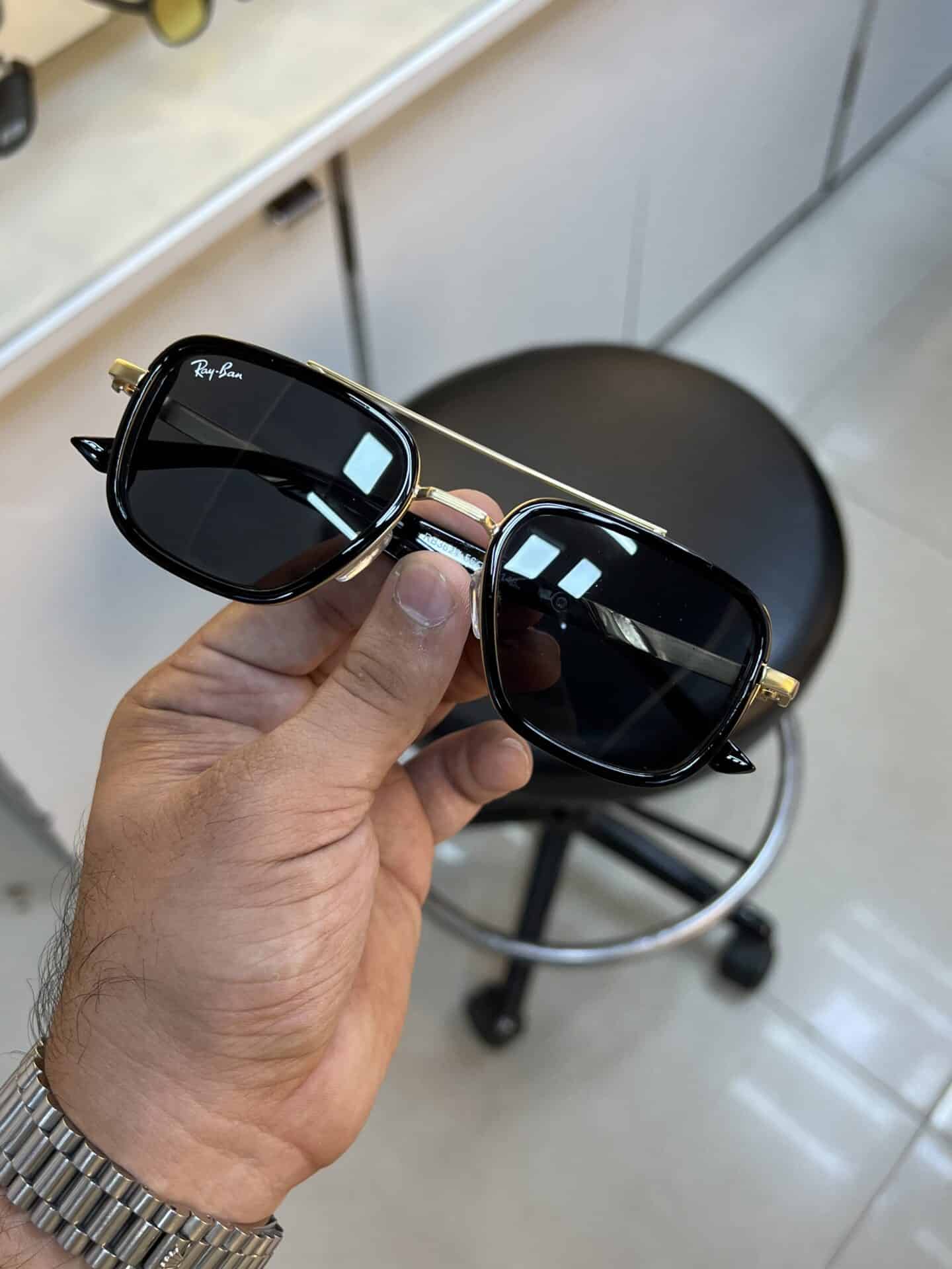 Classy Rayban Black Gold Sunglasses