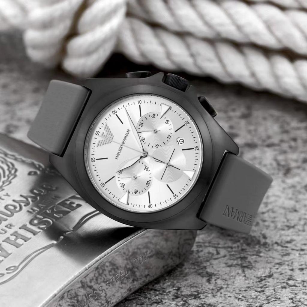 Mens Emporio Armani Watch Silicon Belt Gents (SG324)