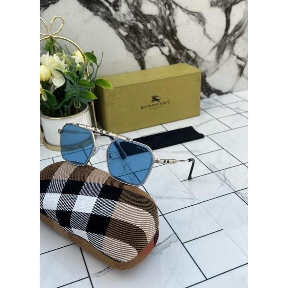 Sliver Blue Burberry Sunglasses For Men
