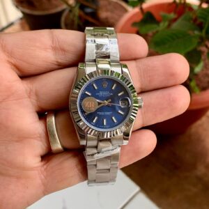 Datejust Silver-Blue Fluted Bezel 33Mm