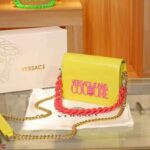 Versace Jeans Couture Premium High Quality Genuine Patent Leather Bag (Yellow) - Accessories | Buy Online at Best Price