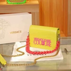 Versace Jeans Couture Premium High Quality Genuine Patent Leather Bag (Yellow)