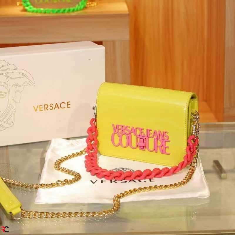 Versace Jeans Couture Premium High Quality Genuine Patent Leather Bag (Yellow)