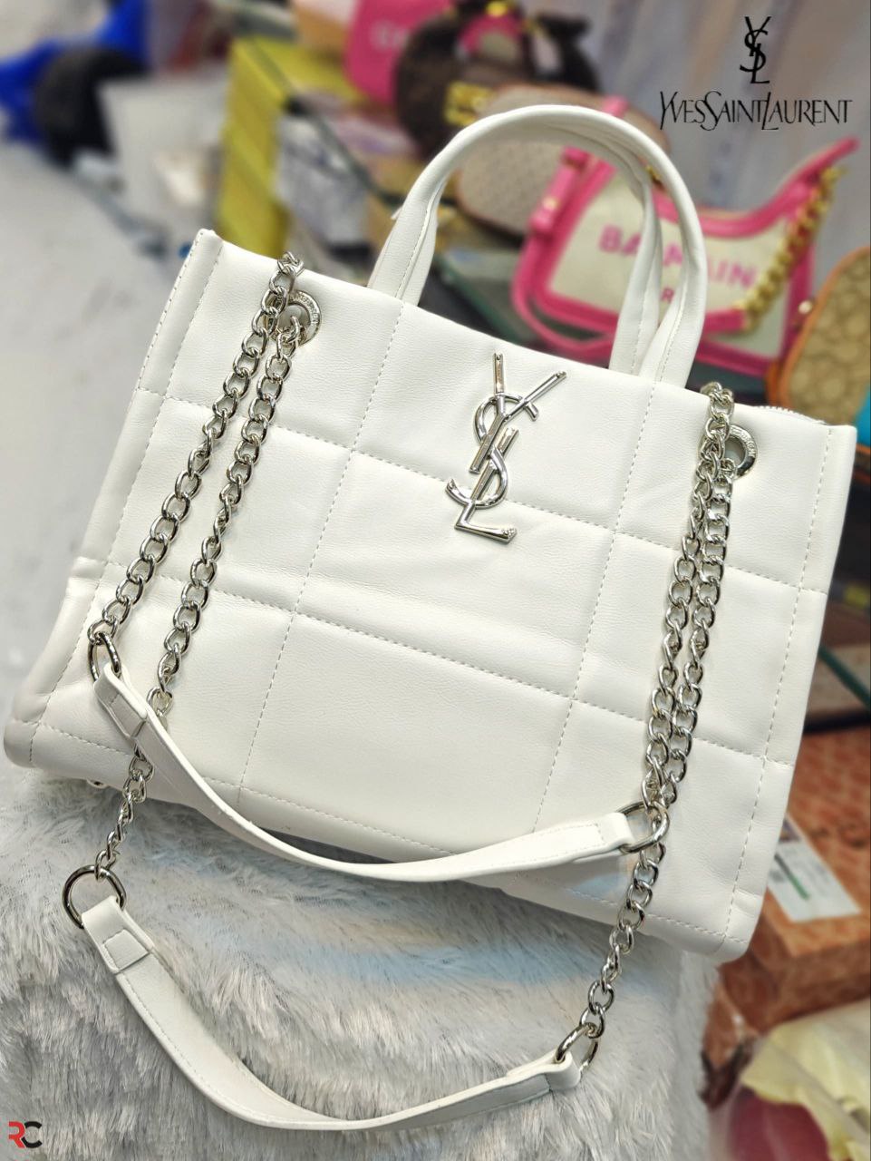 Versace Jeans Couture Premium High-Quality Genuine Patent Leather Bag in White