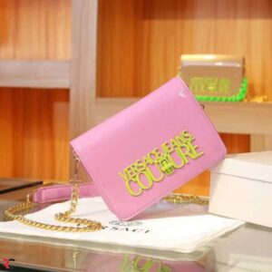 Versace Jeans Couture Premium High-Quality Genuine Patent Leather Bag Pink