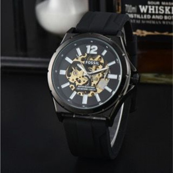 Fossil Everett Automatic Dark Brown LiteHide Leather Watch