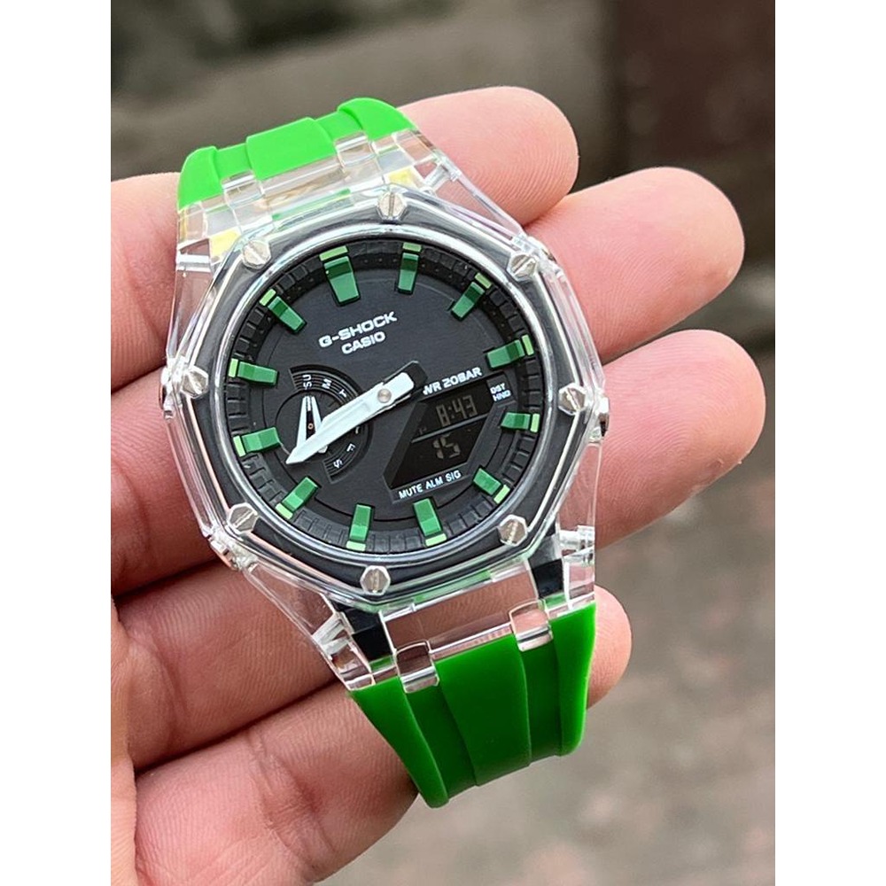 G Shock GA2100 Green Edition With Digital And Analog Watch (SG236)