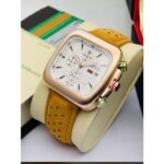 Gucci Chronograph Yellow Leather Edition Watch For Men (SG261) - Accessories | Buy Online at Best Price