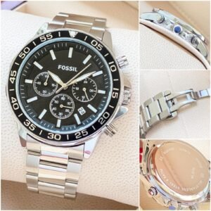 Fossil Mens Bannon Stainless Steel Watch Silver