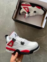 Branded Jordan Retro 4 1st Copy (White and Red) - 7a first copy shoes | Buy Online at Best Price