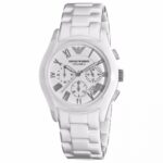 Emporio Armani Ceramica Chronograph White Dial Silver Figure Men’s Watch AR1403 - Accessories | Buy Online at Best Price