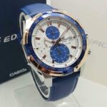 Casio Edifice Chronograph Blue White Men’s Leather Watch 539L-7CV - Accessories | Buy Online at Best Price
