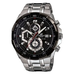 Casio Edifice Chronograph Black Dial Silver Strap Men’s Watch EFR 539D 1AVUDF - Accessories | Buy Online at Best Price