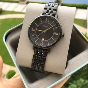 Fossil Black Strap Women’s Watch For Girl Or Woman ES-830 Black Dial With – Best Gift For Women