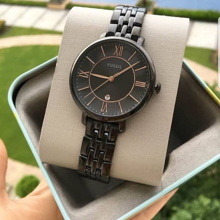 Fossil Black Strap Women’s Watch For Girl Or Woman ES-830 Black Dial With – Best Gift For Women