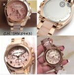Michael Kors Chosmogragh Watch With Rose Gold Metal Case & Pink Dial Dated Multicolor Strap Watch For Women’s Design For Girl Or Woman Best Gift Date Watch- MK-5943 - Buy Online | Brandfasion