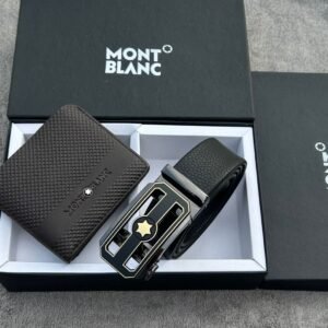 Mont Blanc Auto Lock Belt and Wallet Gift Set