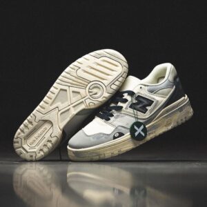 New Balance 550 White Grey Painted