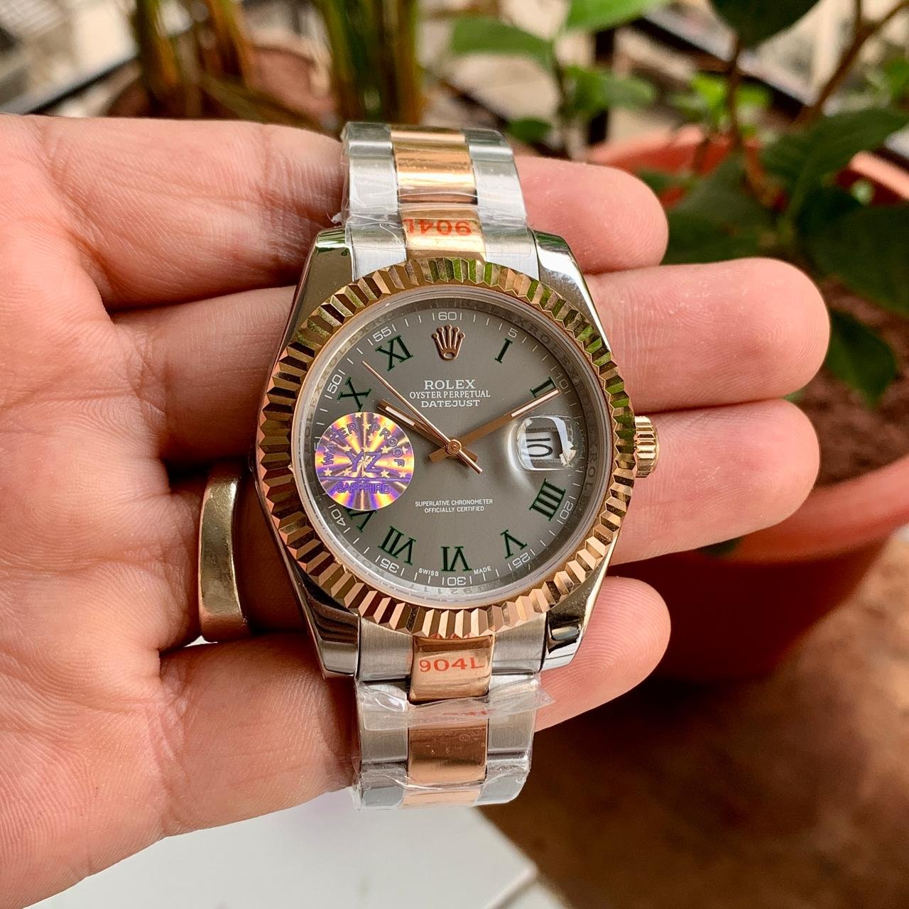 Rolex Datejust Oyster Silver Dial With Rose Gold Accents