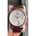 Premium Rolex Watch with Date Function, Leather Strap (SG24) - Accessories | Buy Online at Best Price
