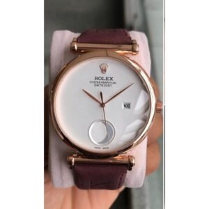 Premium Rolex Watch with Date Function, Leather Strap (SG24) - Accessories | Buy Online at Best Price