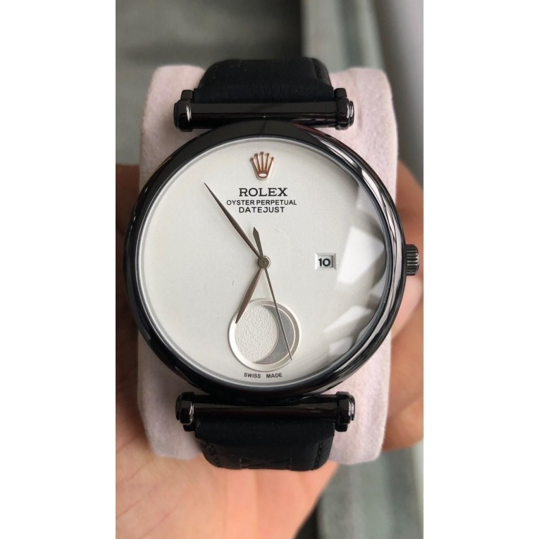 White Dial Rolex Watch for Men with Date Function (SG25)