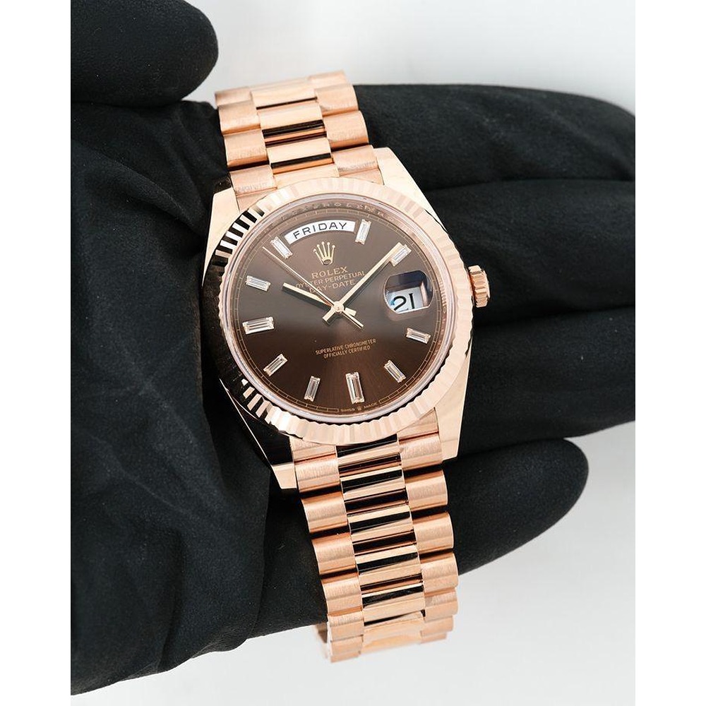 Day-Date Edition “Automatic” Rose Gold Dial Rolex Watch For Men (SG282)