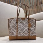 Tory Burch T Monogram Brown Jacquard Tote - Accessories | Buy Online at Best Price