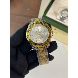 Silver Gold Arabic Luxury Rolex Watch (KDB-229379)