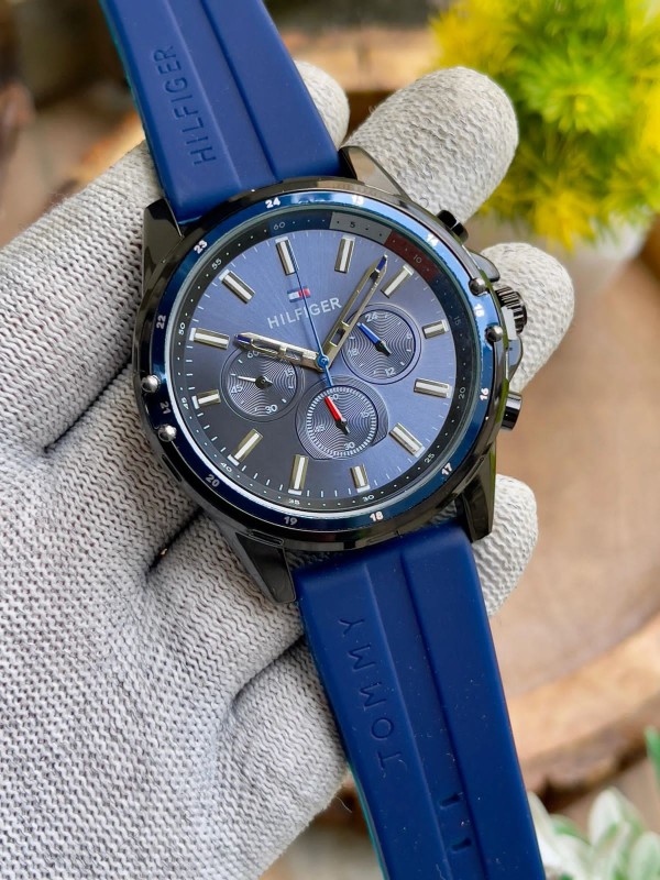 Tommy Hilfiger Quartz Multifunction Blue Dial Silicone Strap Watch