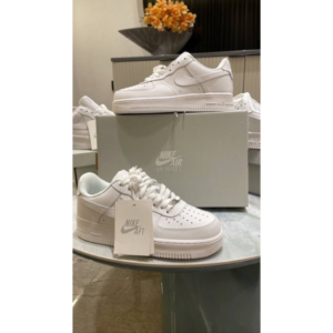 Airforce 1 Short Pure White Leather Quality Sneakers