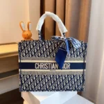 Dior Blue Embroidery Book Tote (With Box) - Accessories | Buy Online at Best Price
