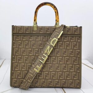 Fendi Roma Sunshine Brown FF Glazed Tote Bag - Accessories | Buy Online at Best Price