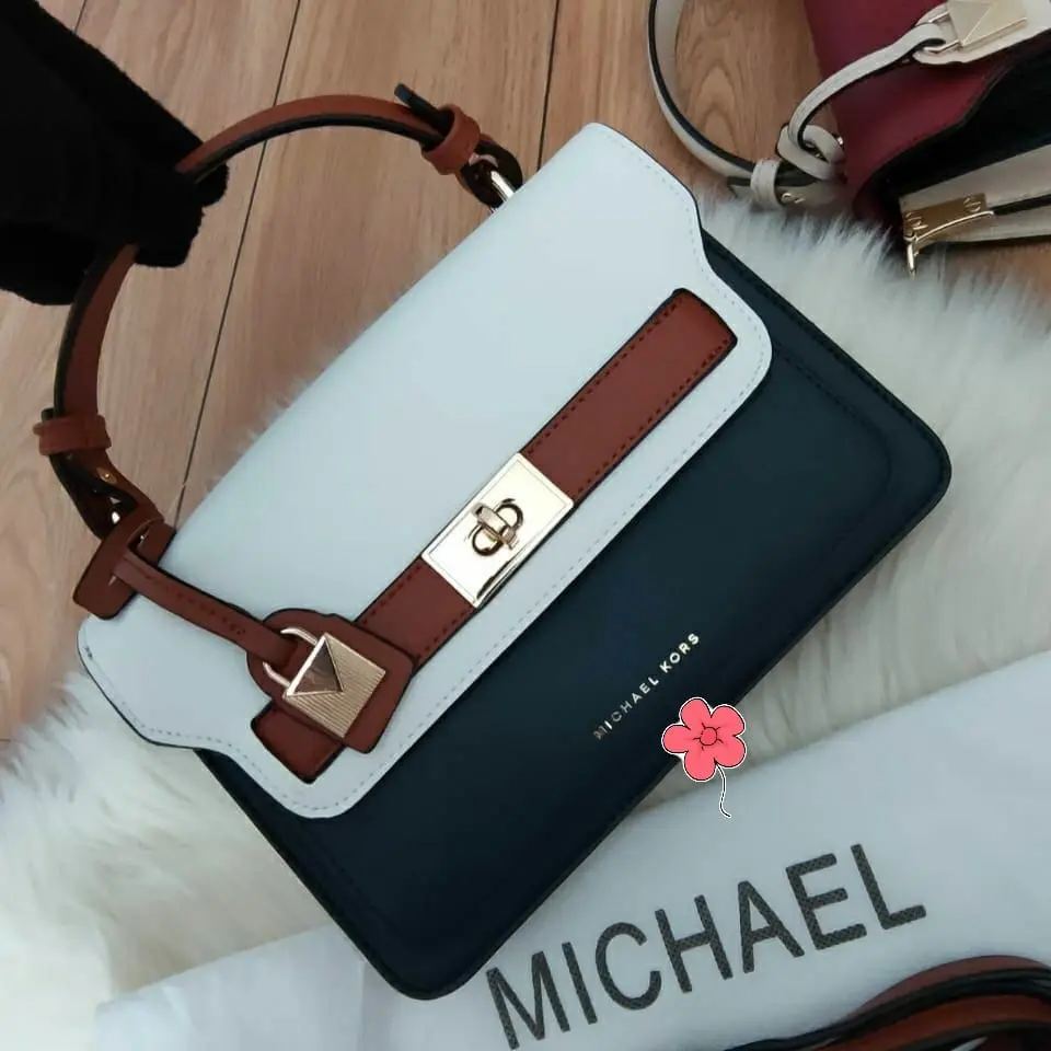 Michael Kors Titiana  Blue White Sling Bag