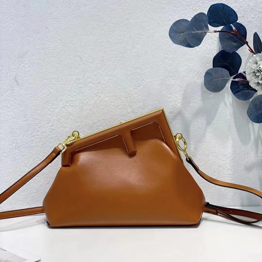 Fendi First Tan Clutch Sling Bag (With Box)