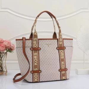 Michael Kors Maeve Beige Brown Tote Bag