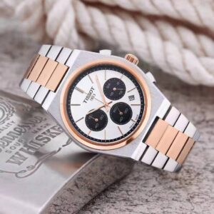Tissot Watch Stainless Steel Rose Gold Chronograph Watch For Men (SG45)