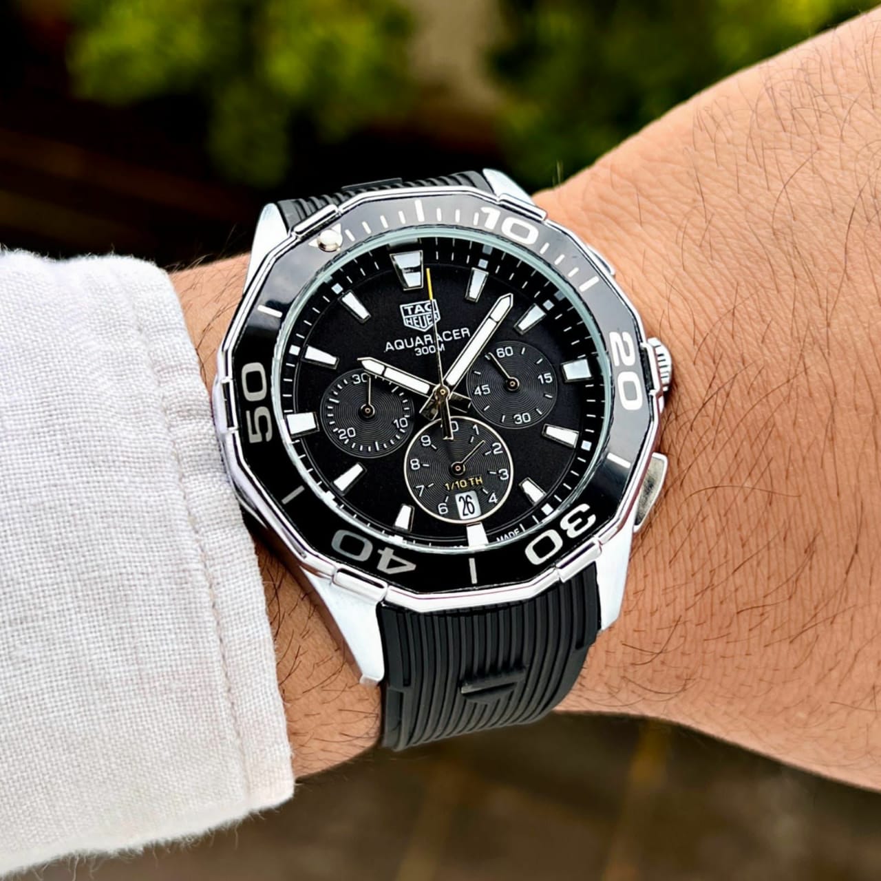 Men’s Tag Heauer Watch Full Black Chronograph Working (SG55)