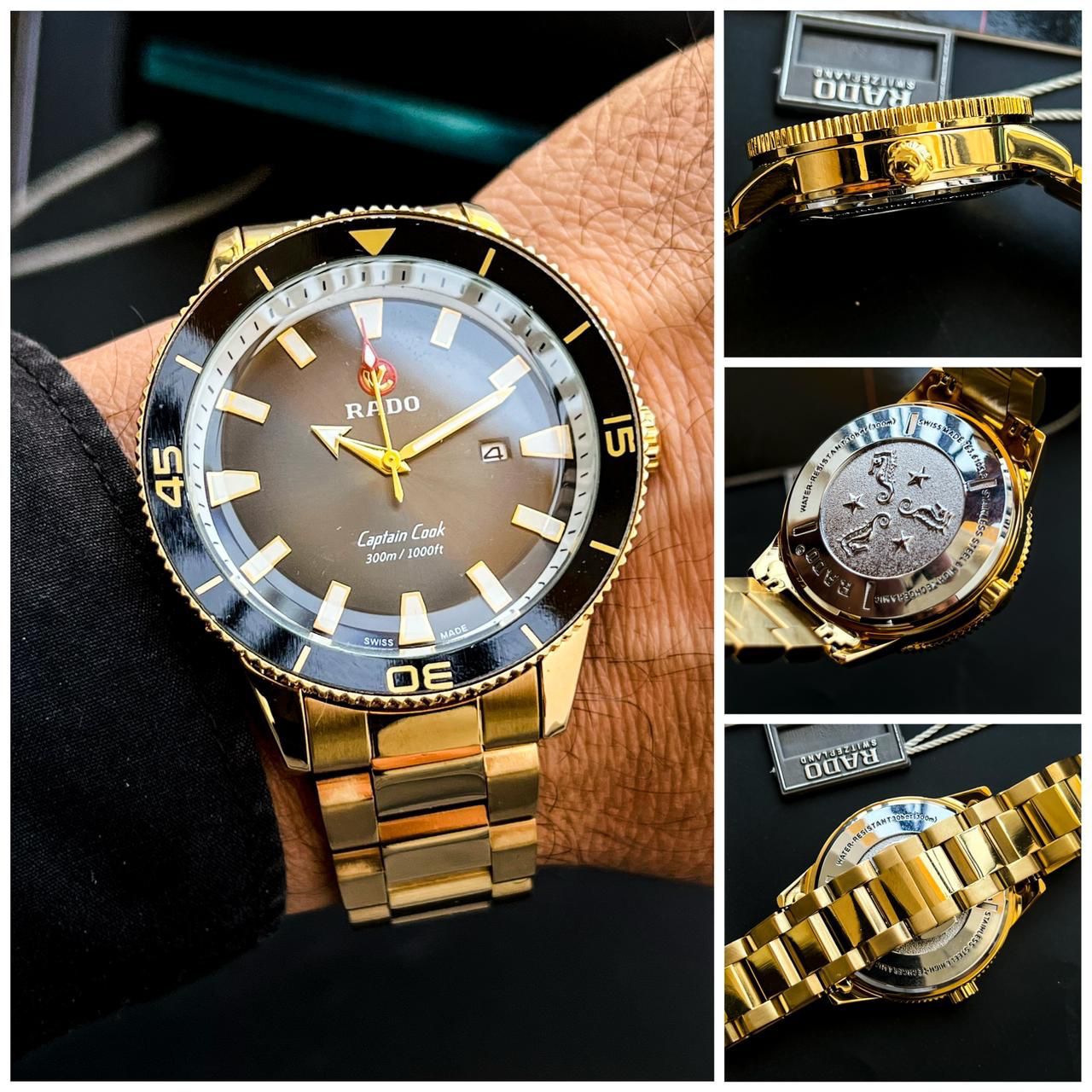 Rado Watch Stainless Gold Date Working Watch For Men (SG52)