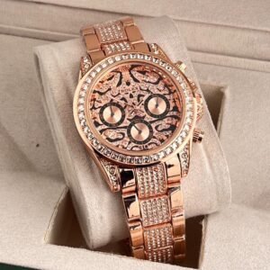 Men’s Rolex Watch Rose Gold Tiger Diamond Stainless Steel Edition Watch (SG188)
