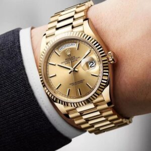 Rolex Day Date Watch : New 2.0 Rolex Day-Date Stainless Steel “Automatic” Gold Watch For Men (SG277)