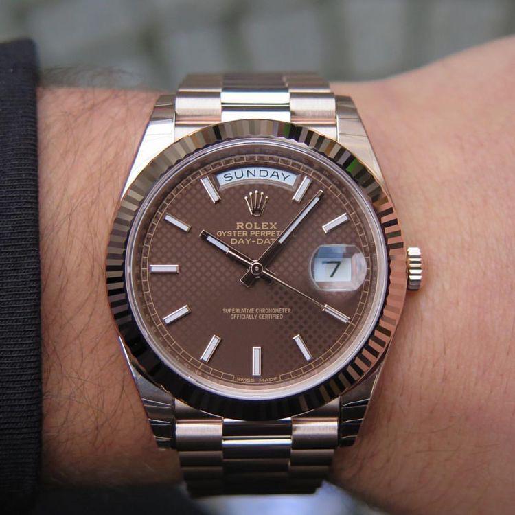 Oyster Perpetual Rolex Day-Date Edition “Automatic” Rose Gold Watch For Men (SG280)