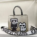 Karl Lagerfeld Maybelle Golden Satchel Handbag - Accessories | Buy Online at Best Price